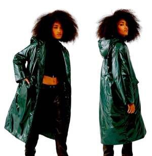 Urban Outfitters Womens Size Small Green Mila Longline Parka Jacket